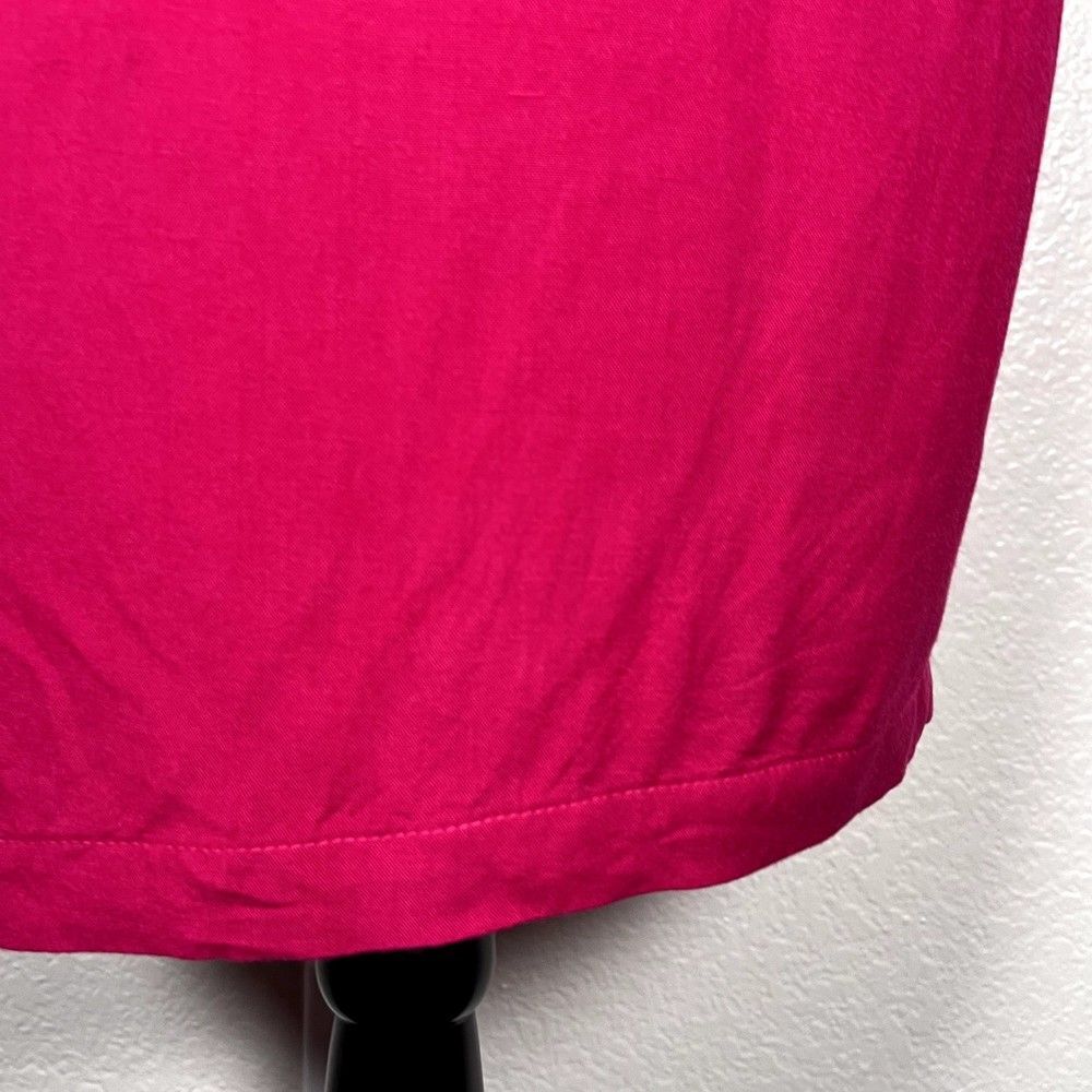 Vintage Momentos Sz S Blouson Midi Dress Hot Pink Pleated Star-Studded Waist - Picture 5 of 16
